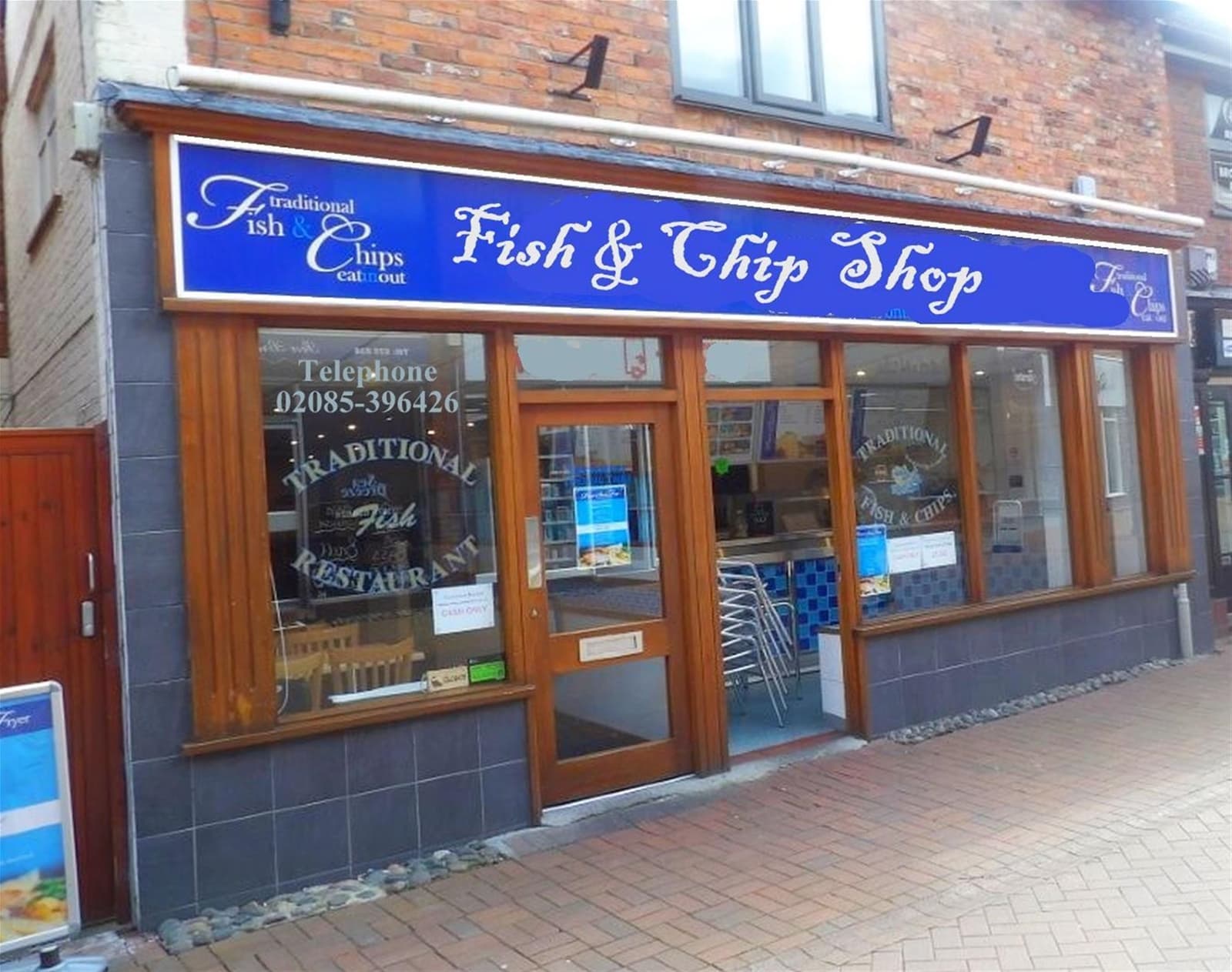 Fish & chip takeaway and 50-cover restaurant, central Nantwich — Fish & chip shop for sale in Nantwich, Cheshire