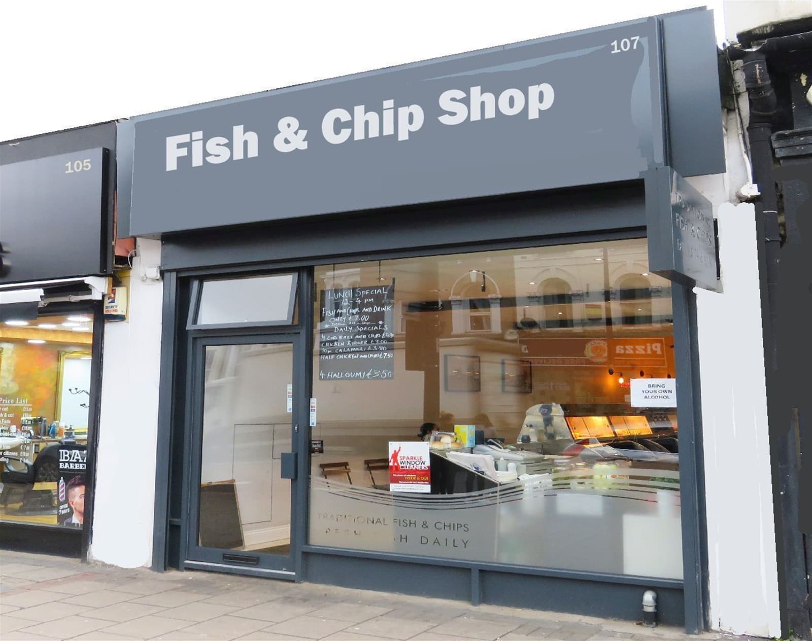 Smartly fitted fish & chip shop and restaurant, Brixton — Fish & chip shop for sale in Brixton, Greater London