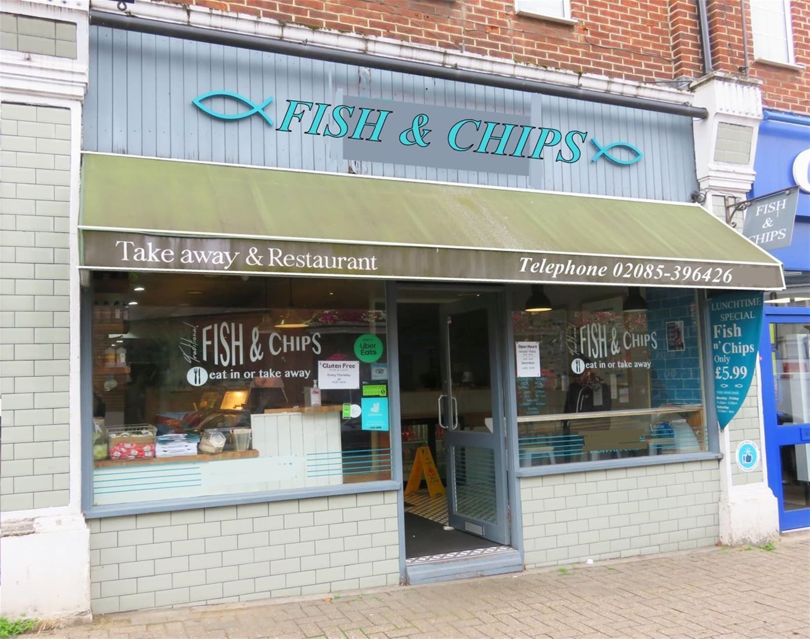Upmarket fish & chip shop and licensed restaurant, Surbiton — Fish & chip shop for sale in Surbiton, Surrey