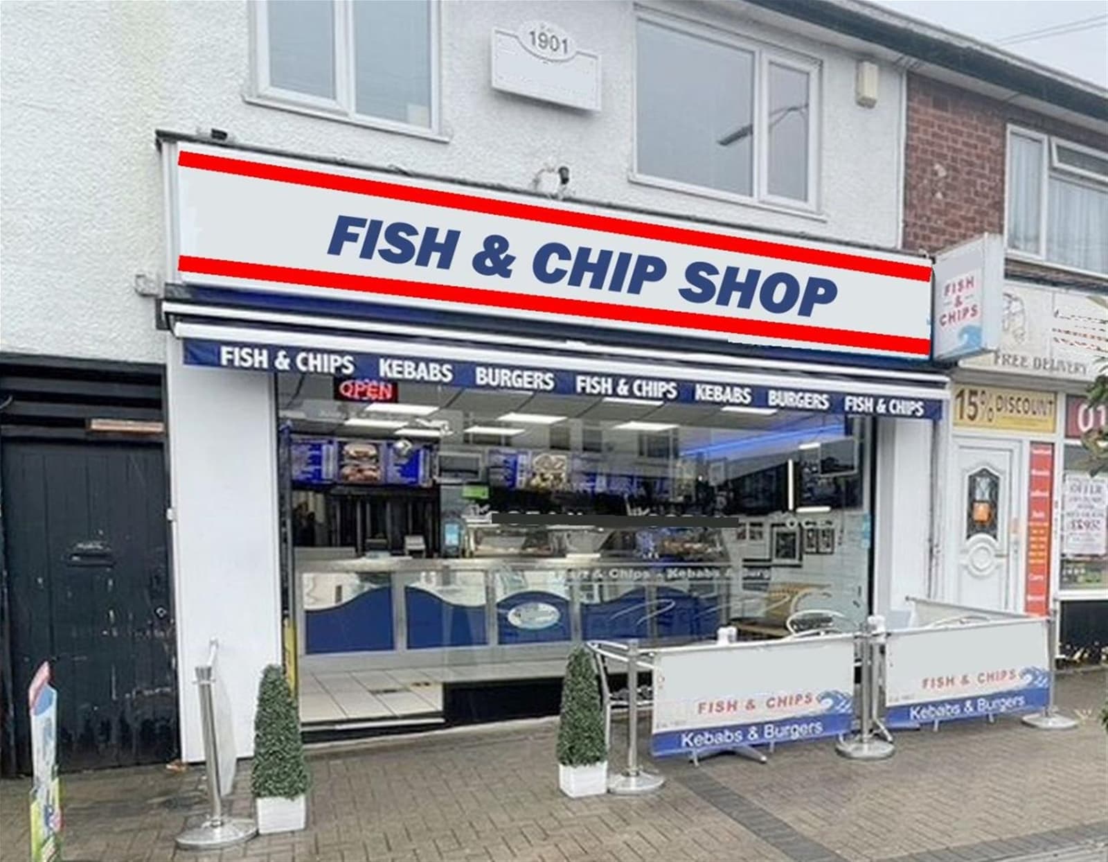 Long-established fish & chip shop with 3-bed flat, Leicester — Fish & chip shop for sale in Leicester, Leicestershire