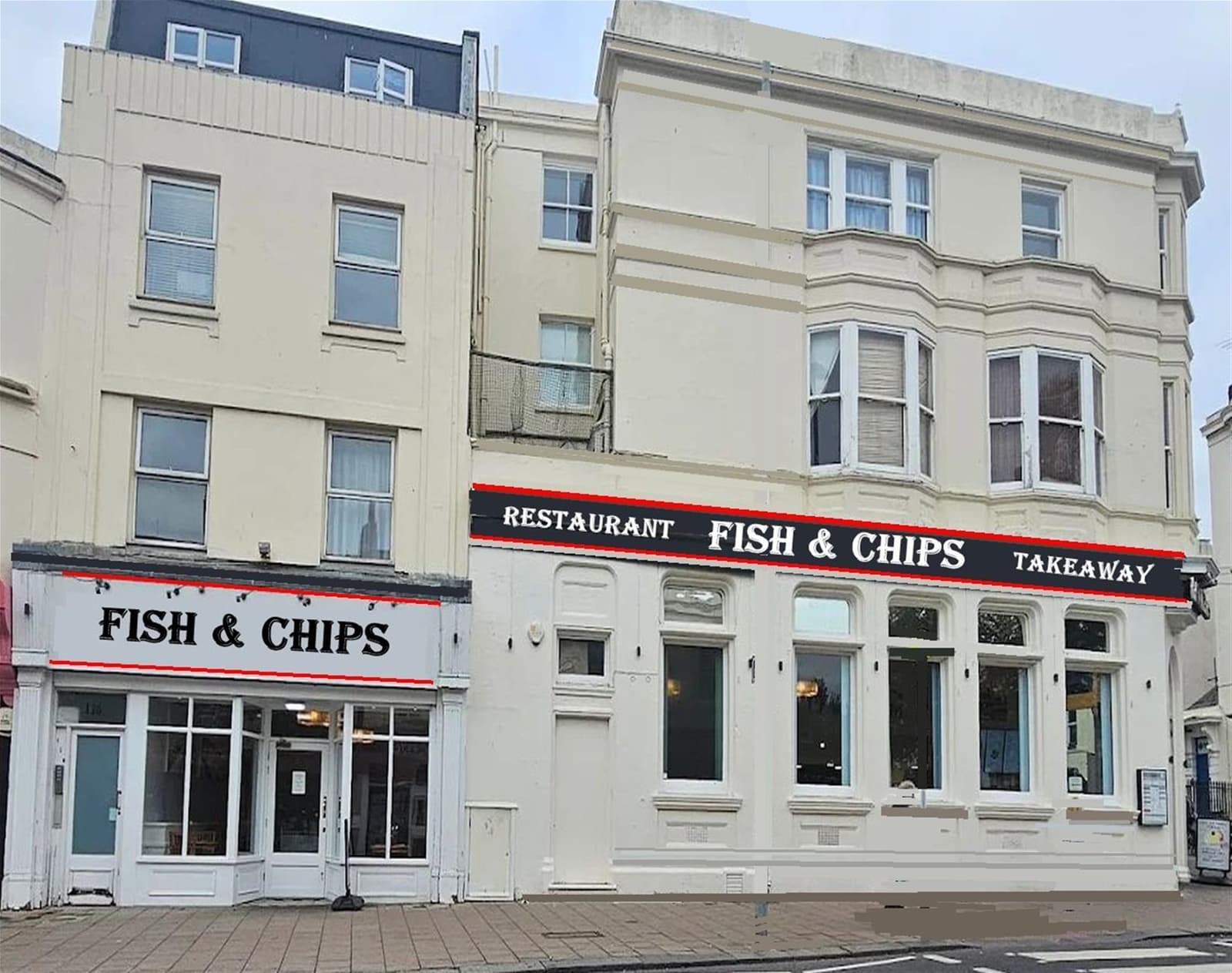 Major town centre fish & chip restaurant and takeaway, Brighton — Fish & chip shop for sale in Brighton, East Sussex